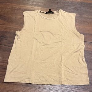 Banana Republic Tan sleeveless Tank Top, flaw small hole in front bottom.